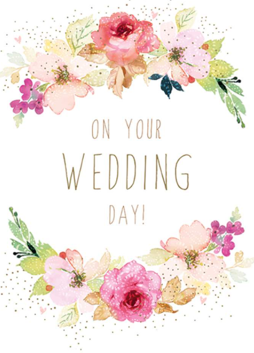 Wedding Card with a Flower Frame