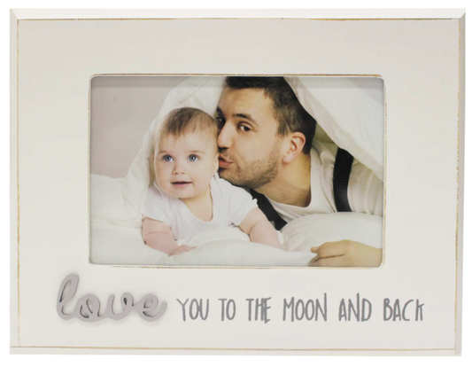 4x6" WOOD PHOTO FRAME- 'LOVE YOU TO THE MOON AND BACK'