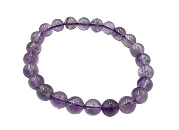Gemstone 8 mm Round Bracelet-Amethyst
