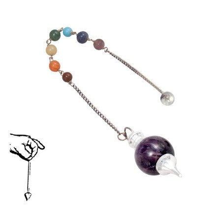 Chakra Teardrop Pendulum - Amethyst