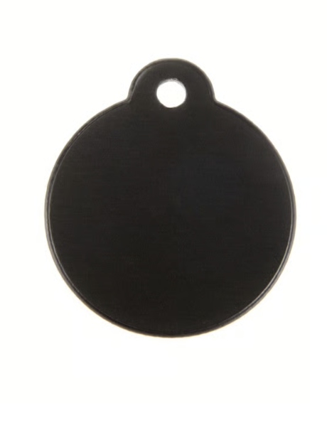 Round Tag Black Aluminum Anodized 25mm (Includes Engraving)