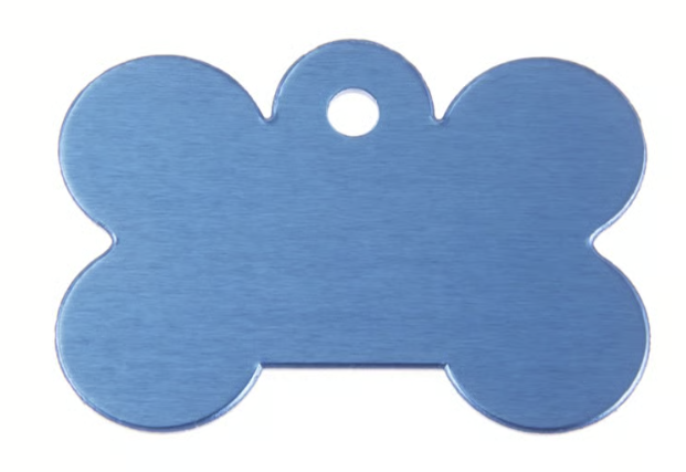 Dog bone large Aluminum Anodized Blue (Includes Engraving)