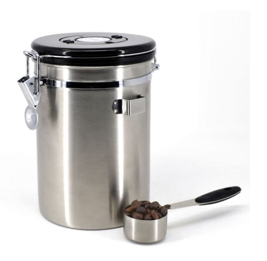 Air tight coffee canister with scoop Cafe Cult Coffee Canister