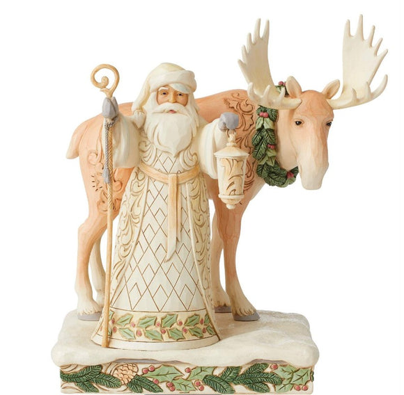White Woodland Santa Figurine