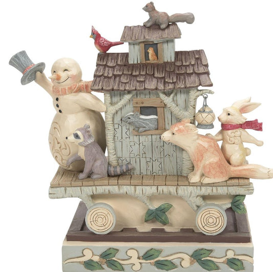 Woodland Snowman and Friends Figurine