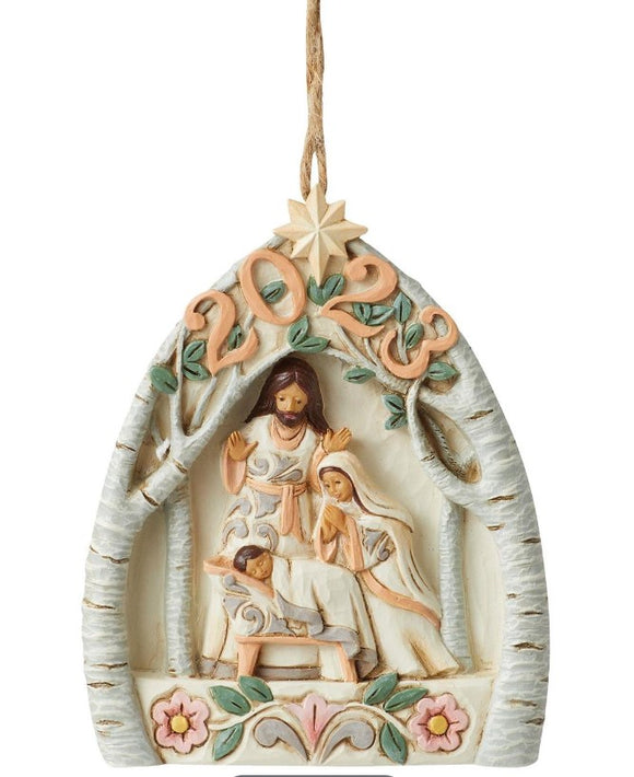 Dated 2023 Woodland Nativity Ornament