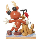 Mickey Reindeer with Pluto Santa