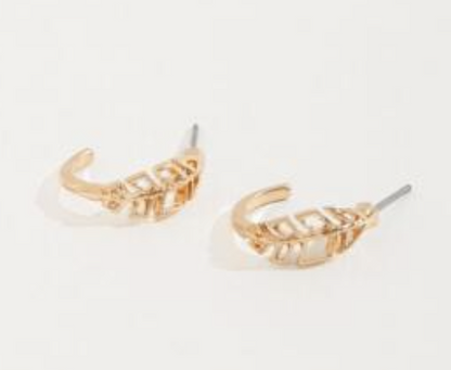 Feather Hoop Earrings