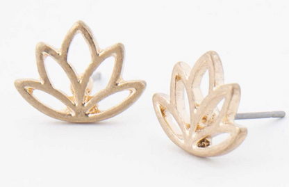 Lotus Flower Stud Earrings