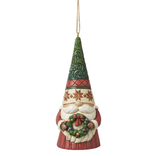 Gnome Holding Wreath Ornament