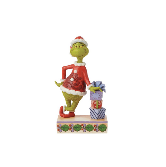 Grinch Leaning on Gifts Figurine