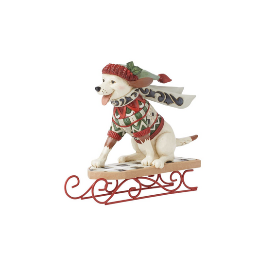 Highland Glen Dog on Sled Figuine