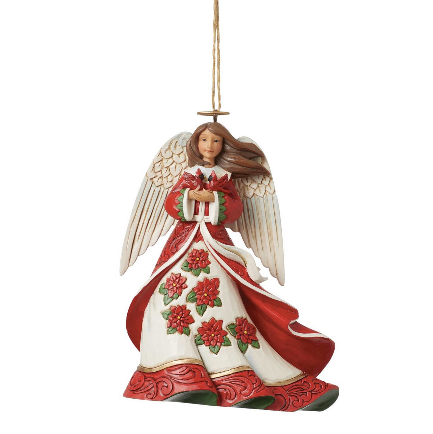 Red Angel with Cardinals Ornament