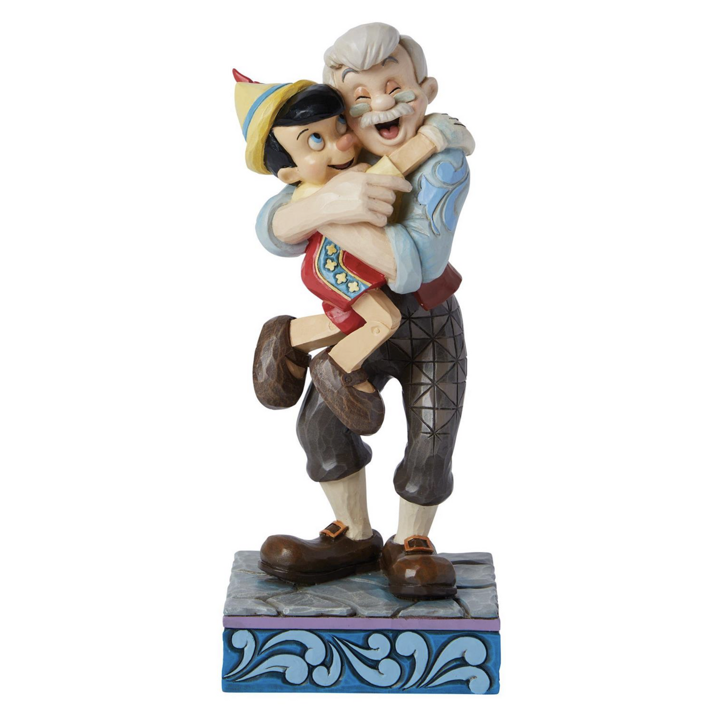 Geppetto and Pinocchio Hugging Figurine