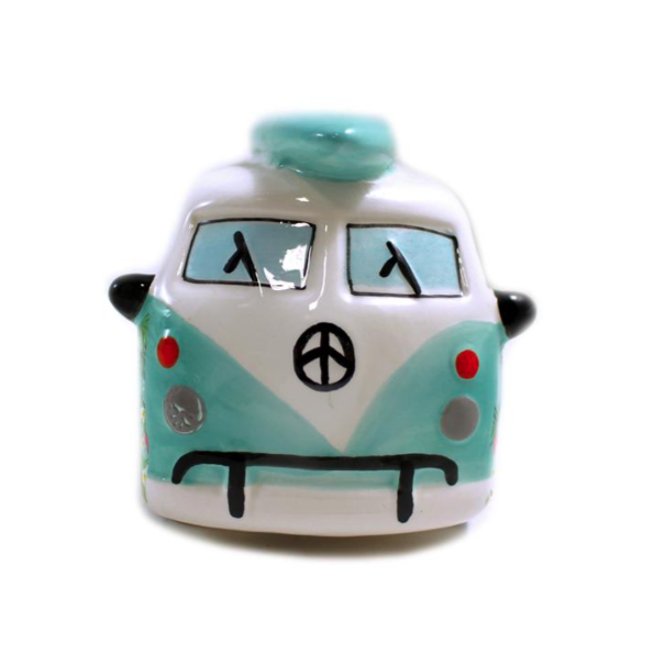 Teal Bus w/ Surfboard Money Bank