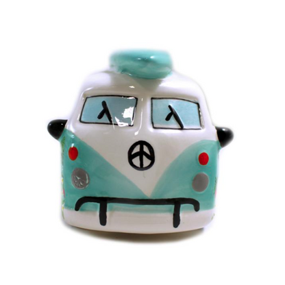 Teal Bus w/ Surfboard Money Bank