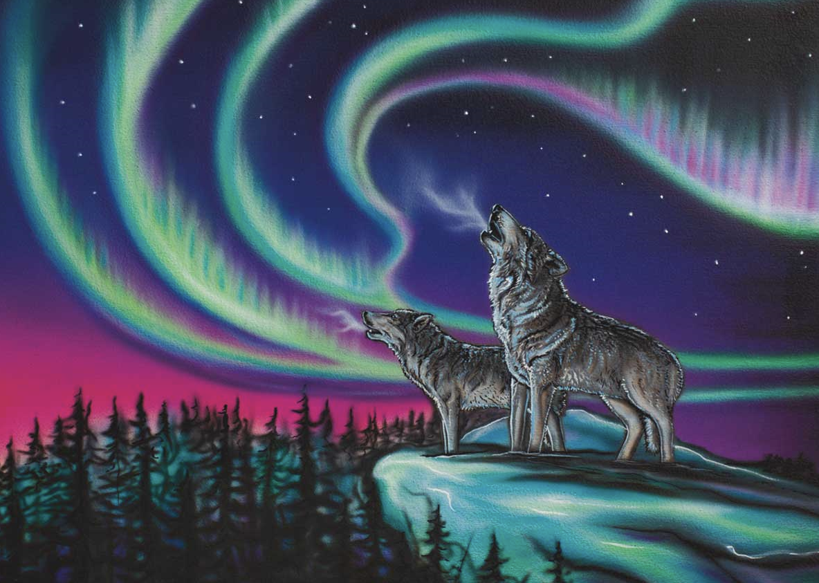 Sky Dance Wolf Song Magnet