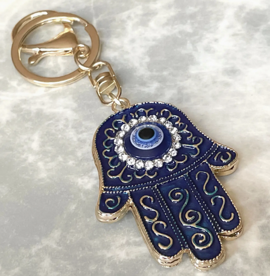 Hamsa Hand and Evil Eye Keychain