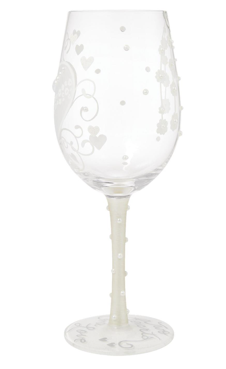 Bride Two Hearts Wine Glass