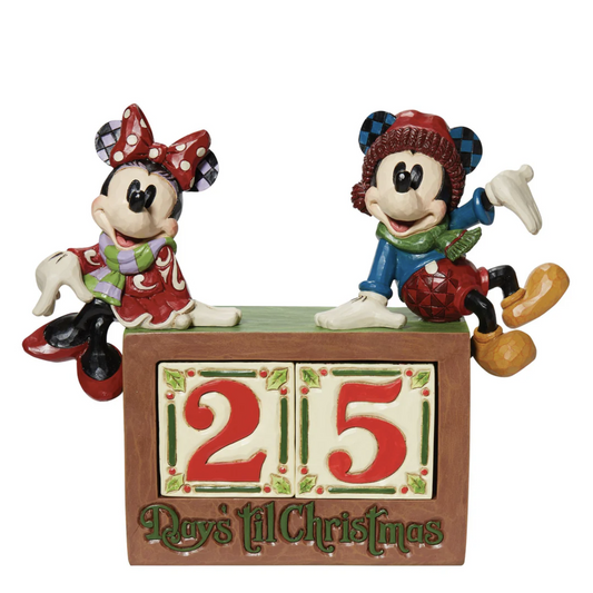 Mickey and Minnie Jim Shore Christmas Countdown Block