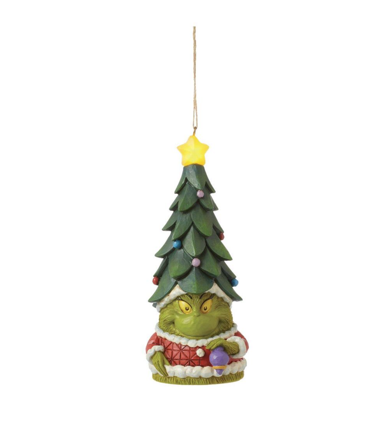 Grinch Gnome with Tree Hat Light Up Ornament