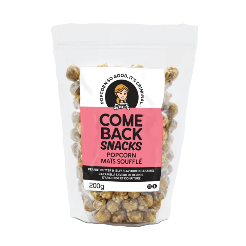 Comeback Snacks Peanut Butter and Jelly Popcorn