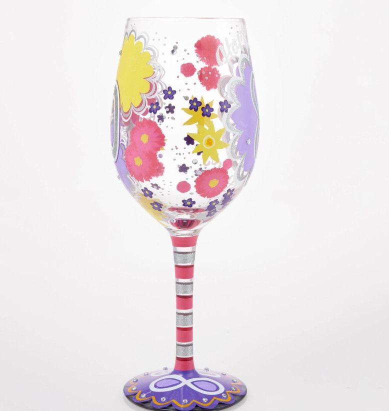 Happy 80th Wine Glass