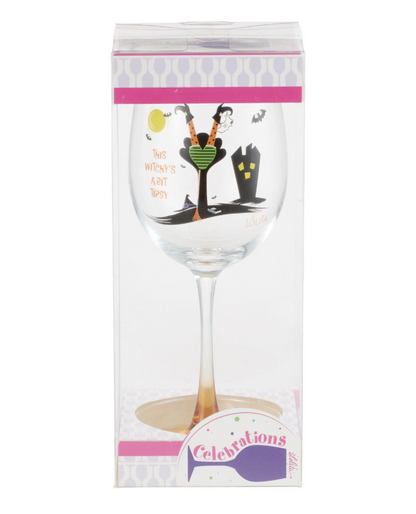 Celebrations Tipsy Witch Wine Glass