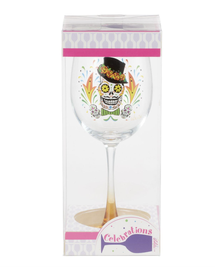 Celebrations Sugar Skull Wine Glass