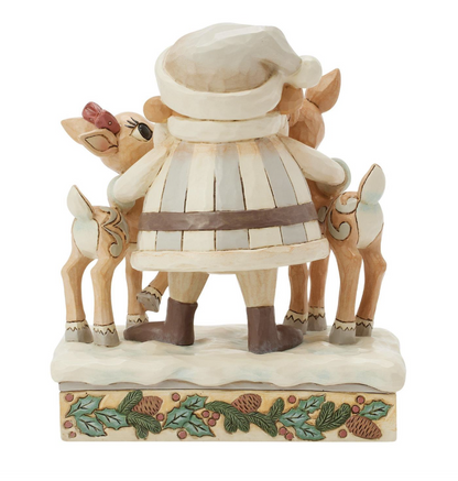 Woodland Santa with Reindeers Figurine