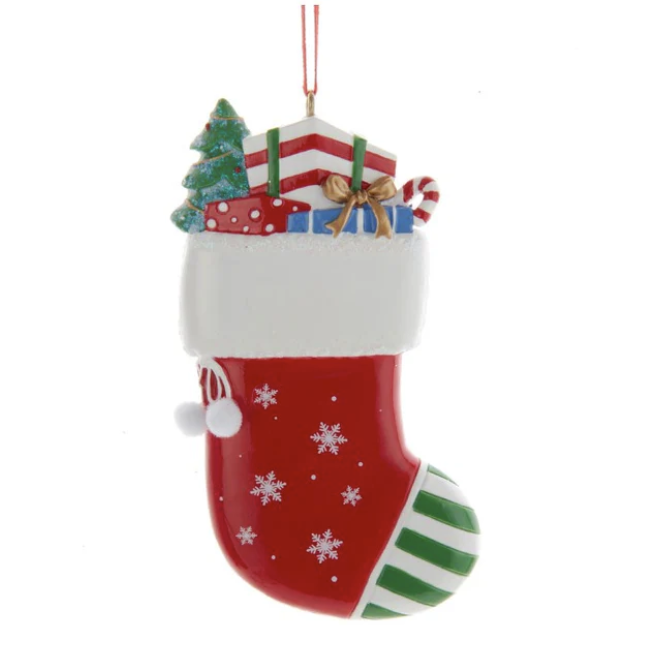 4"RESIN CHRISTMAS STOCKING ORN