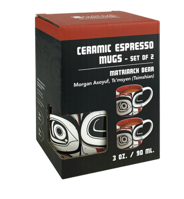 Ceramic Espresso Mugs - Set of 2 (Matriarch Bear)