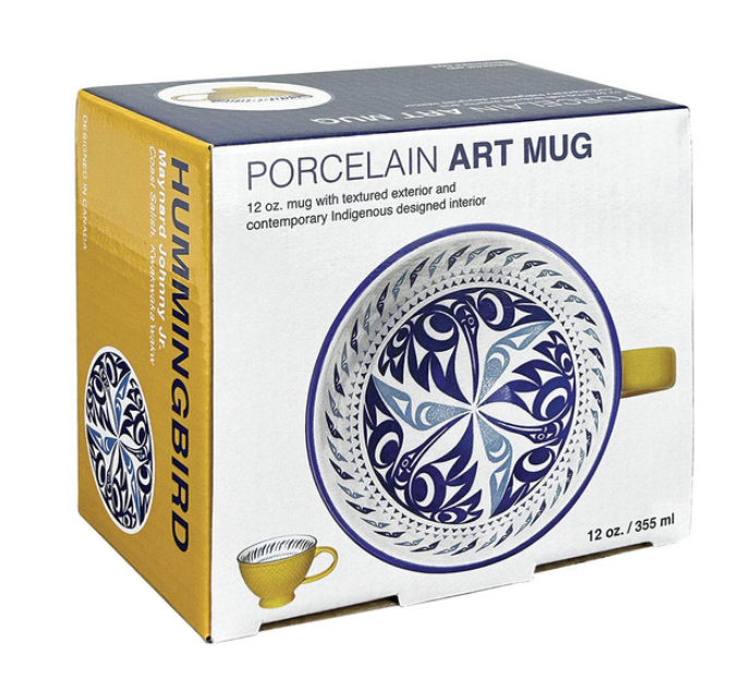 Porcelain Art Mug - Hummingbird (Yellow)