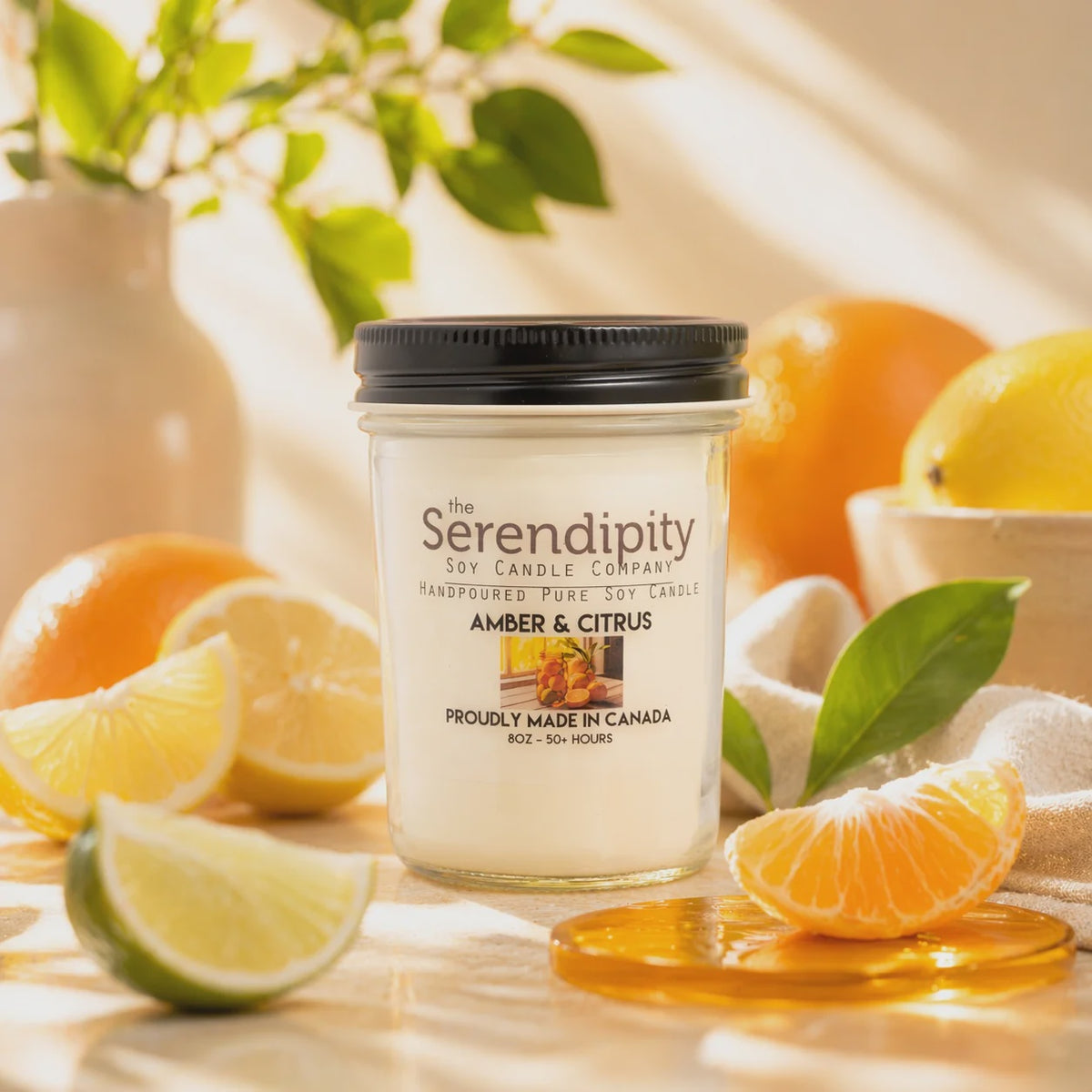 Amber + Citrus 8oz Candle Jar