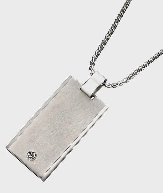 Silver Rectangular Necklace (Titanium)