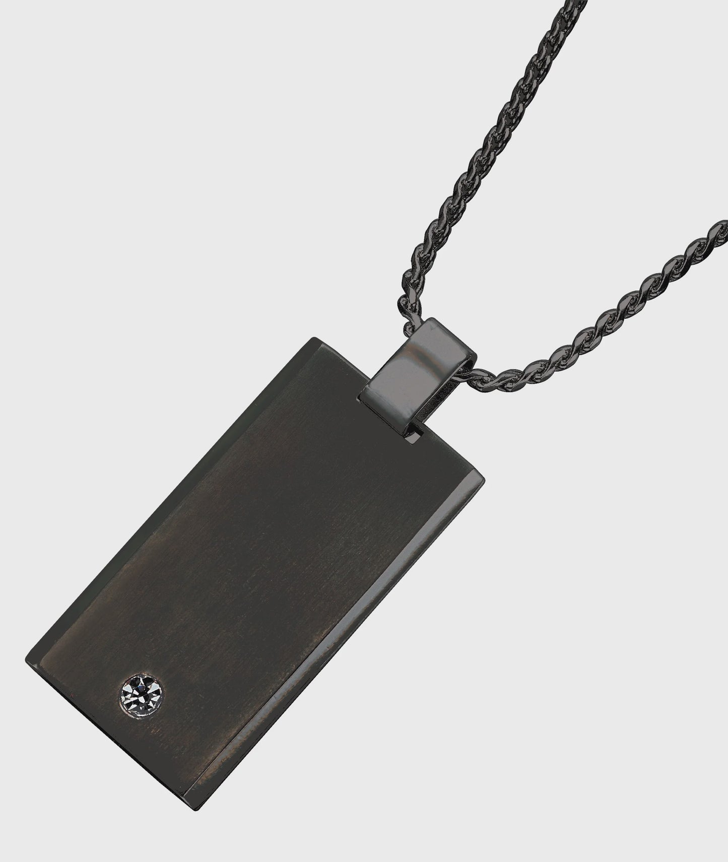 Black Rectangular Necklace (Titanium)