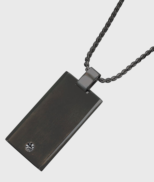 Black Rectangular Necklace (Titanium)