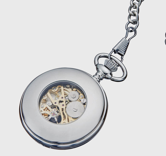 Silver Mechanical Pocket Watch