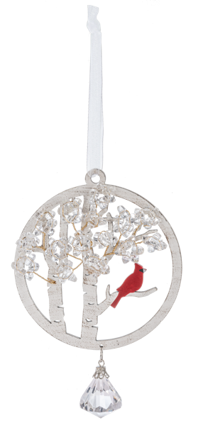 Cardinal in Birch Tree Ornament