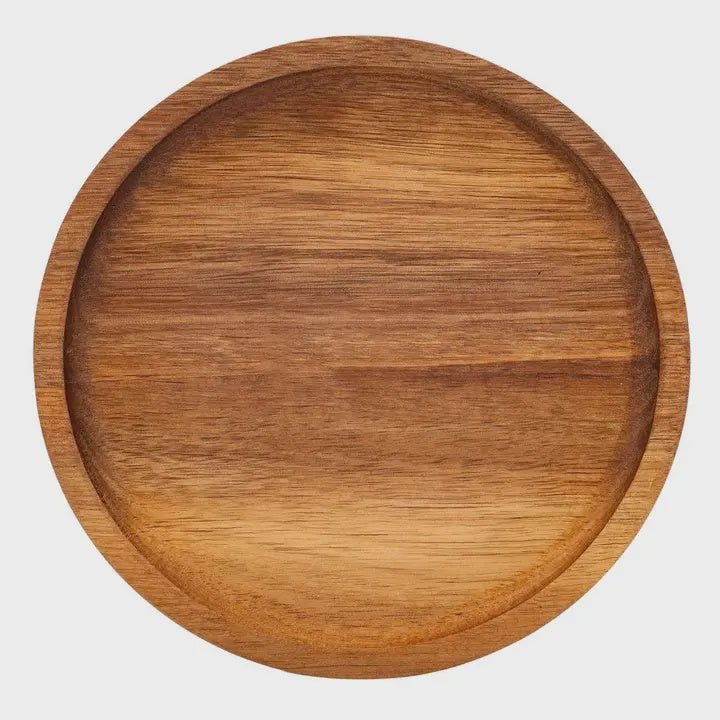 Large Round Acacia Wood Serving Tray