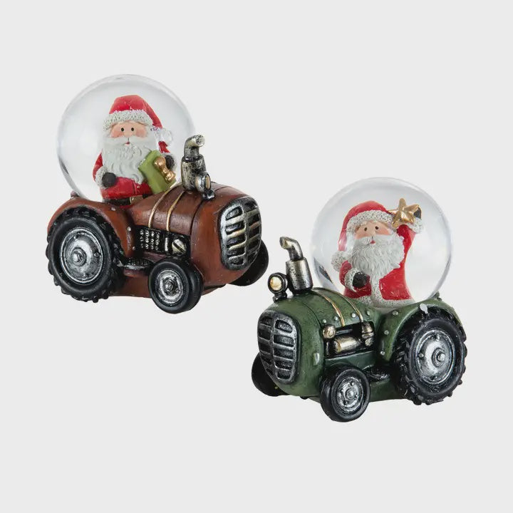 3" Tractor Waterglobe with Santa