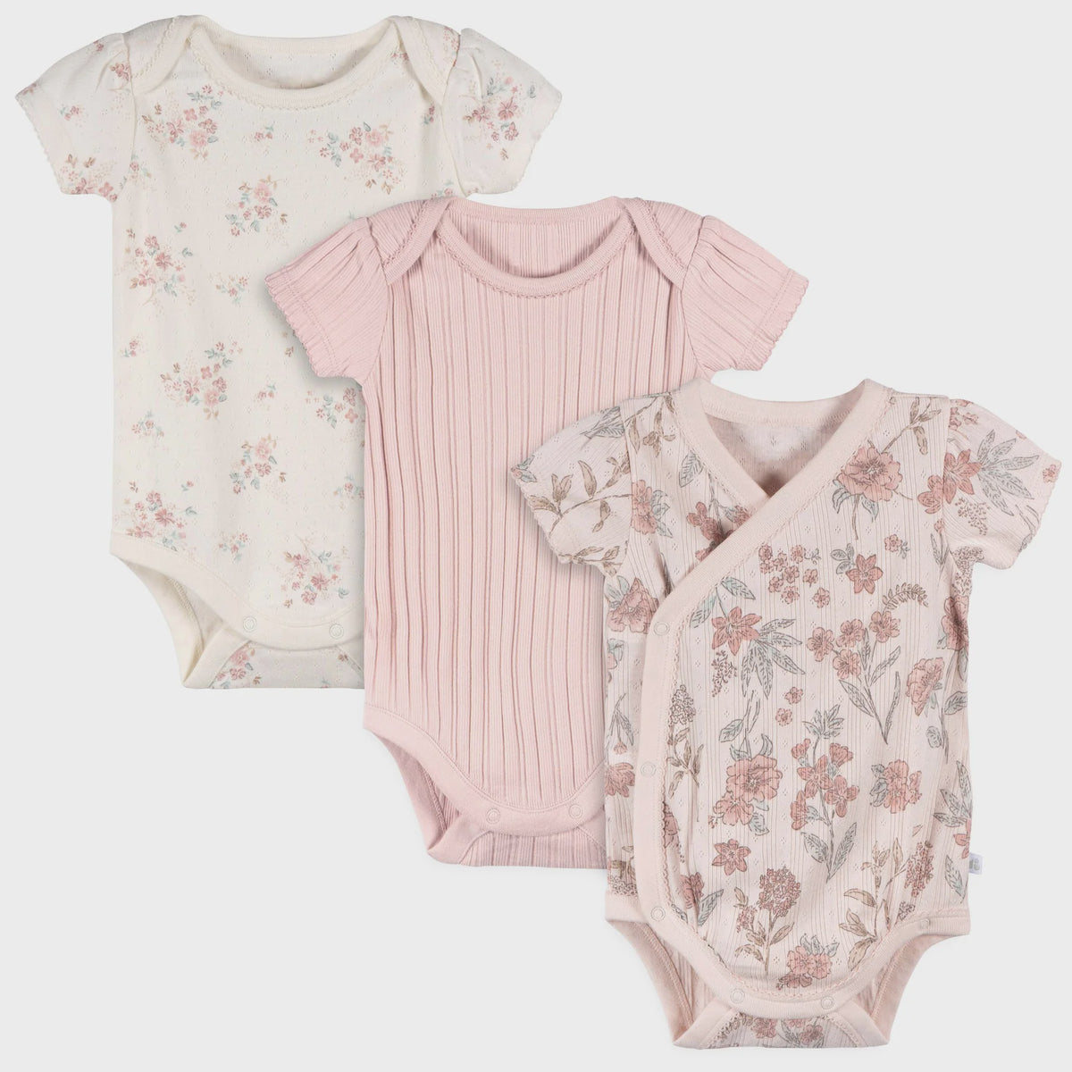 Short Sleeve Bodysuits - 3pk (3-6 Months)