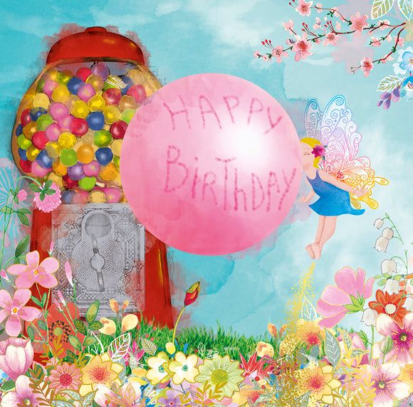 Happy Birthday Bubble Gum Card