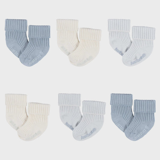 Blue 6pk Socks (0-6 Months)