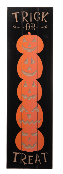 Carved Trick or Treat with Jack-O-Lantern Wall Decor