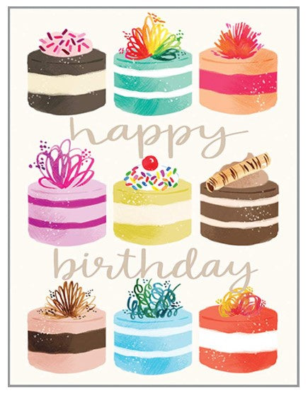 Happy Birthday with Cakes Card