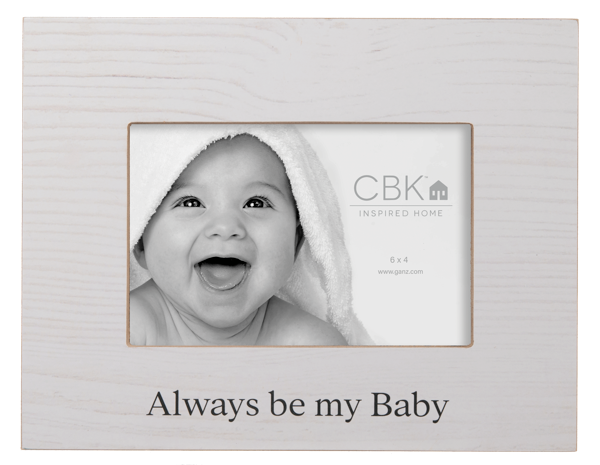White Wood Baby Frame - 6 x 4"