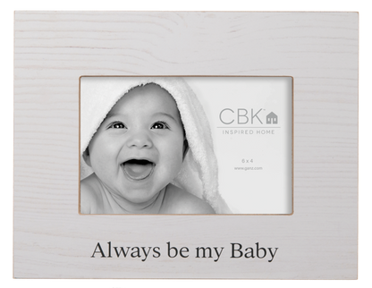 White Wood Baby Frame - 6 x 4"