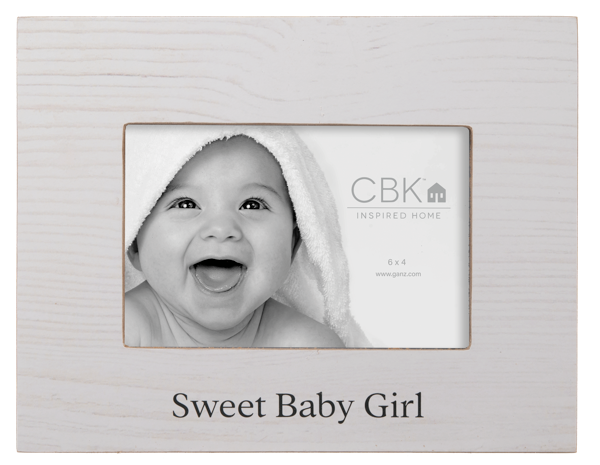 White Wood Baby Frame - 6 x 4"