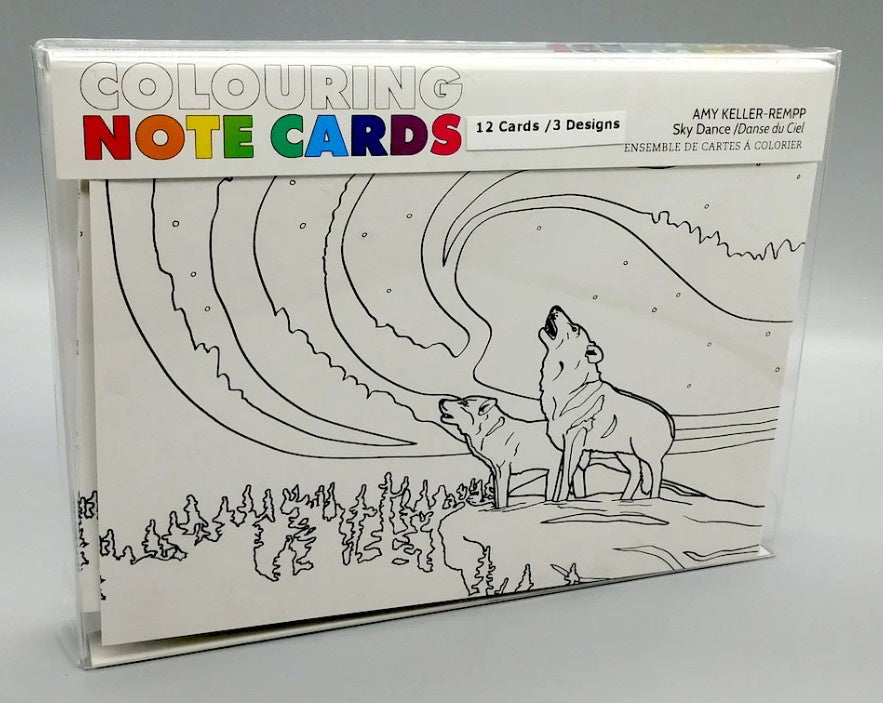 Sky Dance, Wolf - Colouring Note Cards – Basketique